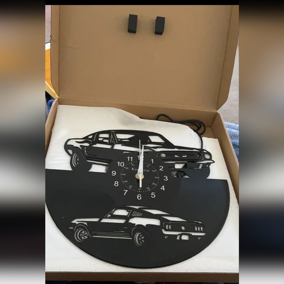 COPY - New Mustang Vinyl Record neon remote control 7 color 12" wall clock - Picture 9 of 14